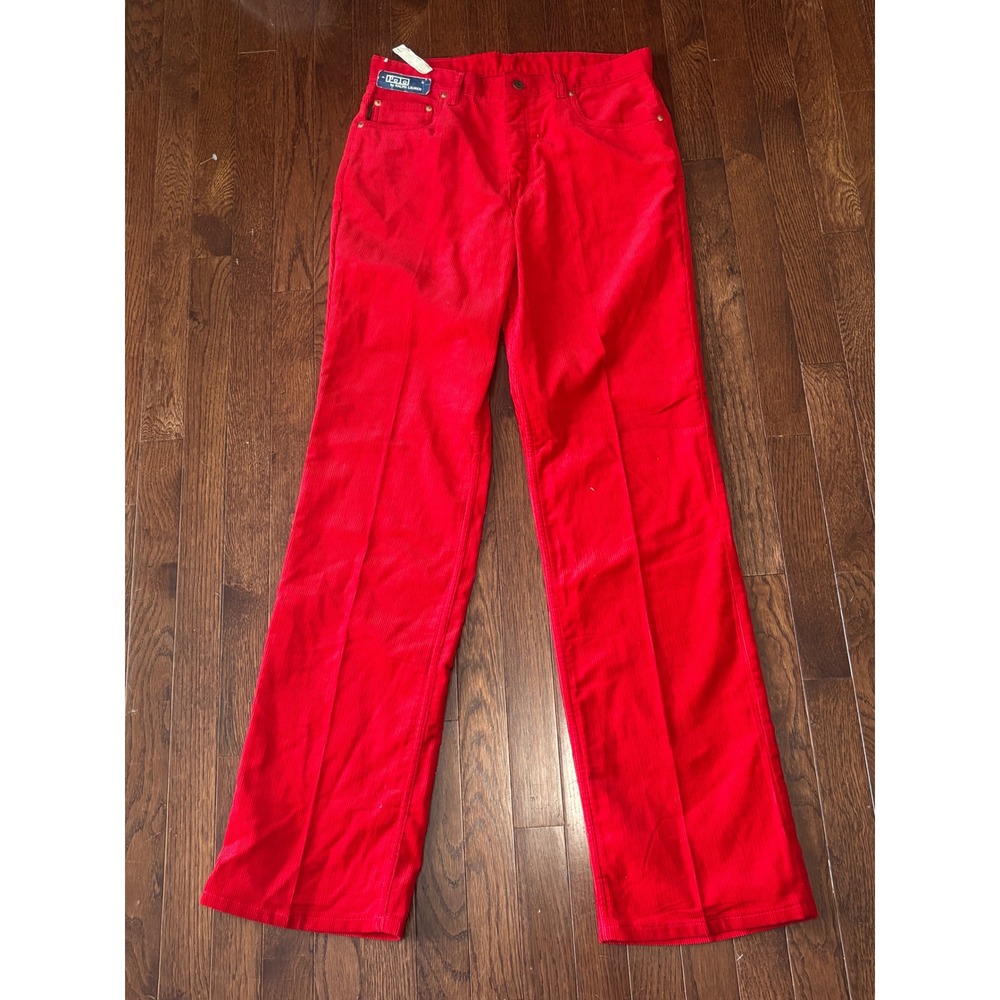 Vintage 1981 Polo Ralph Lauren Classic Jean Red Corduroy Pants 34x35 USA Made